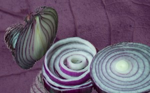 onions, zwiebelringe, durchgeschnittene zwiebel